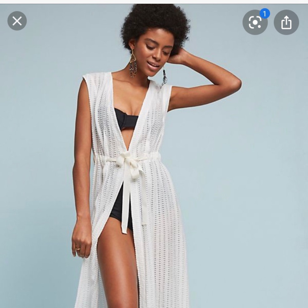 Anthropologie White Swim Cover Up